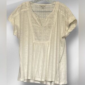LUCKY BRAND WOMAN WHITE BOHO SHIRT SIZE SMALL NWOT